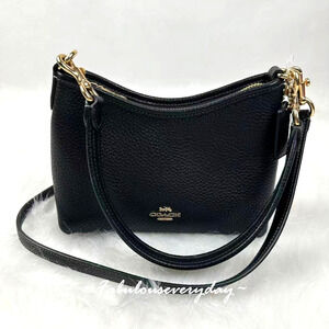 COACH Laurel Small Shoulder/Crossbody Bag In Pebble Leather CBH16 Gold/Black NWT
